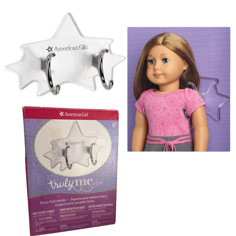 American Girl 18" Doll Holder Starry Wall Mount Screws Plexi Display Gift Box